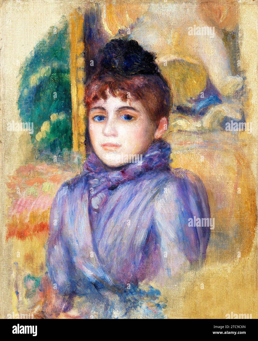 Portrait einer jungen Frau (Portrait de jeune femme) von Pierre Auguste Renoir Stockfoto