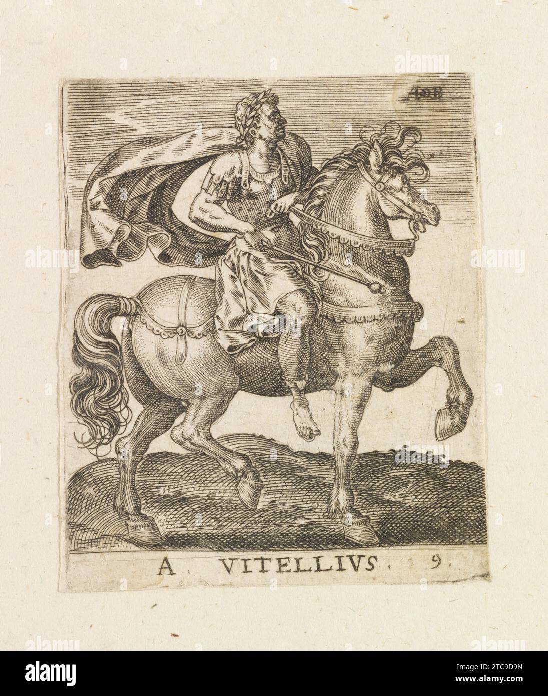 A Vitellius, aus „Twelve Caesars on Horseback“ 1951 von Abraham de Bruyn Stockfoto