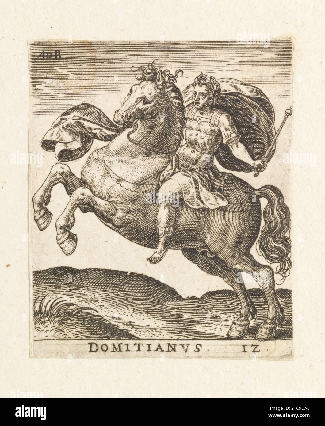 Domitianus, aus „Twelve Caesars on Horseback“ 1951 von Abraham de Bruyn Stockfoto