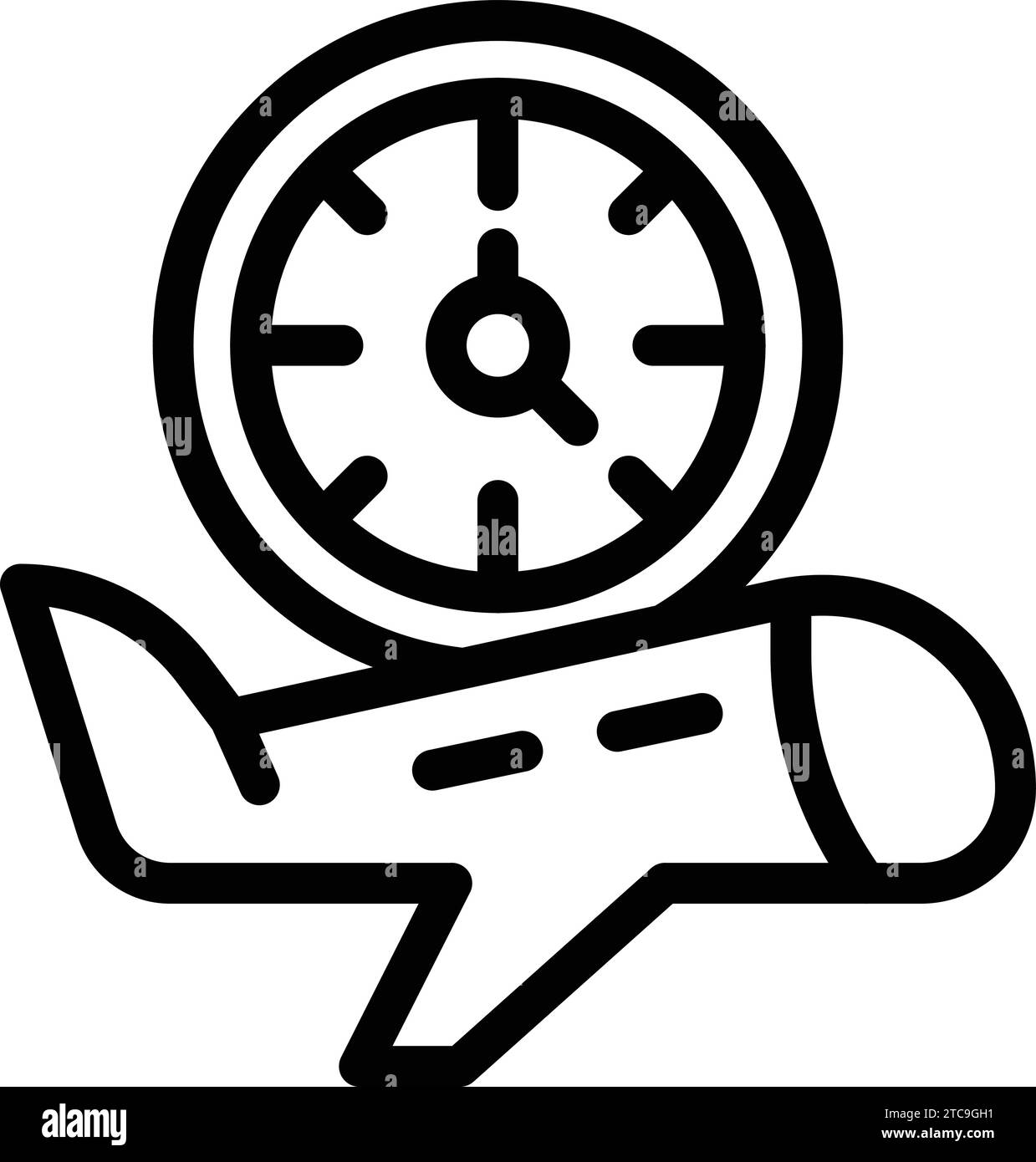 Umrissvektor für das Symbol für die Abflugzeit. Zeitplan für die Ankunft des Fluges. Flughafenflugprogramm Stock Vektor