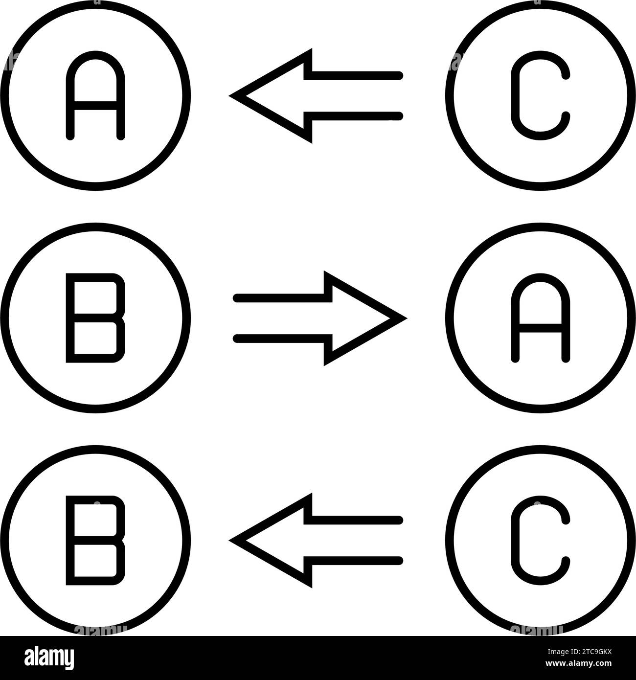 Logikmathematik Bildungs-Liniensymbol-Vektordarstellung Stock Vektor