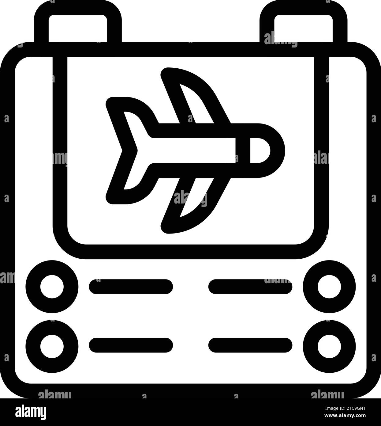 Flughafenanzeigetafel Symbol Umrissvektor. Fluginformationsplan. Fluginformationsbildschirm Stock Vektor