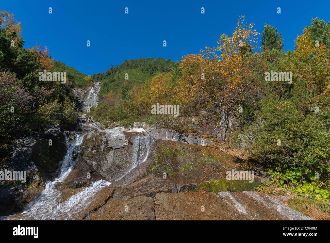 Riepenbach Wasserfall am Schlegeis Stausee, Ginzling, Zillertal, Nationalpark Zillertaler Alpen, Tirol, Stockfoto