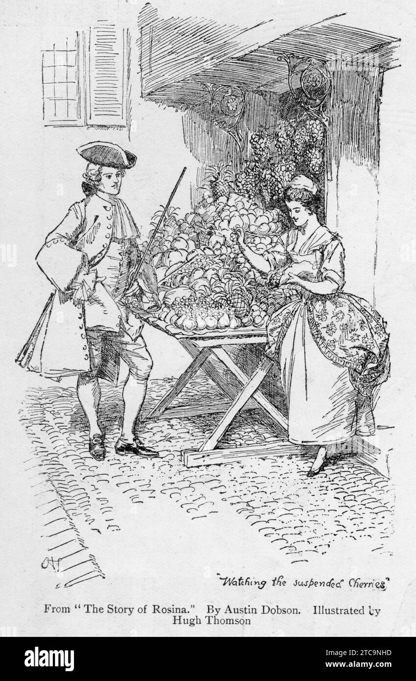 Gravur der Geschichte von Rosina von Austin Dobson. Veröffentlicht 1896 Stockfoto