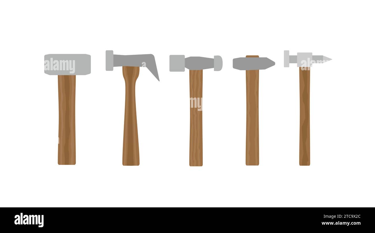 Hämmer Set Symbol Pack Vektor editierbar Stock Vektor