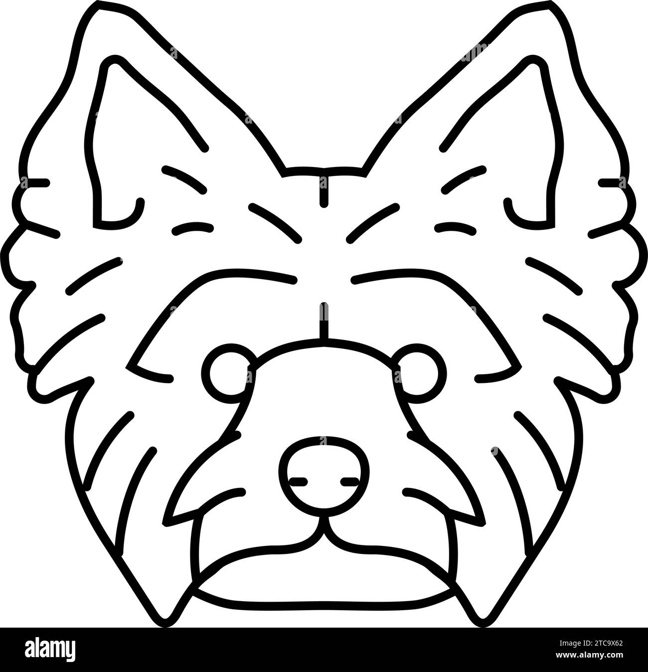 yorkshire Terrier Hund Hündchen Tierlinie Symbol Vektordarstellung Stock Vektor