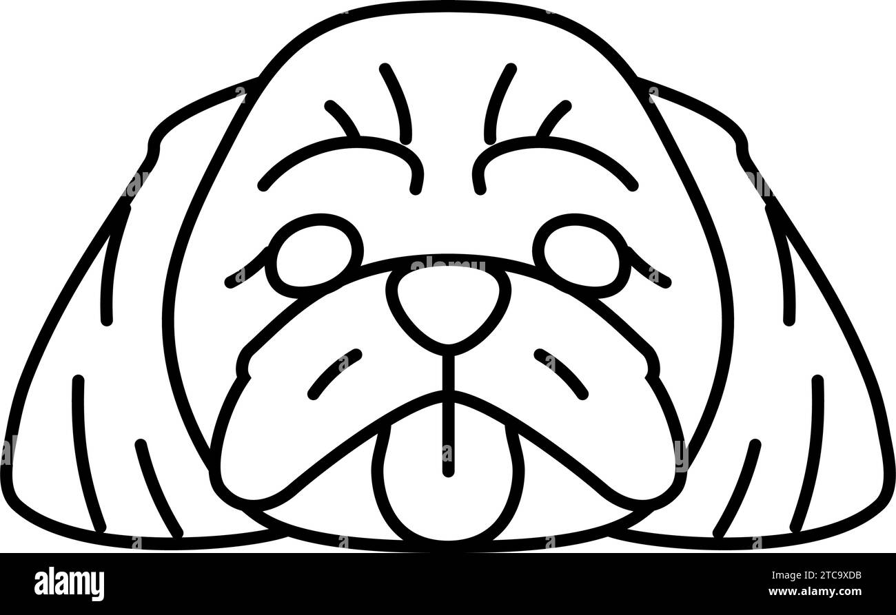 vektordarstellung des Symbols der tierlinie des shih Tzu Hundes Stock Vektor
