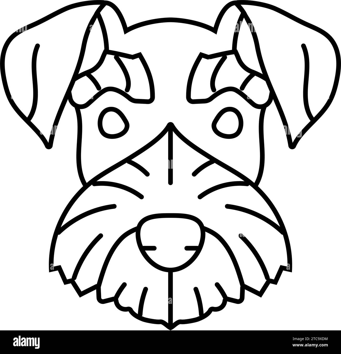 Miniatur-Schnauzer-Hund Hündchen Tierlinie Symbolvektor-Abbildung Stock Vektor