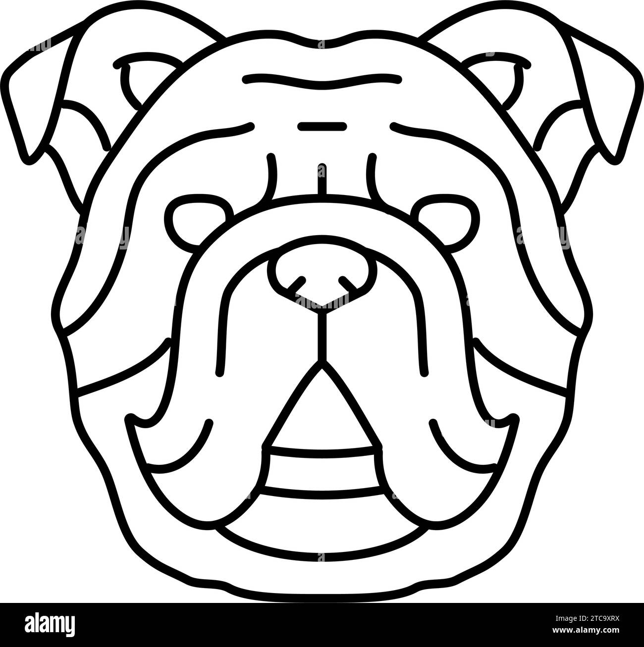 Vektordarstellung des Symbols für die Tierlinie des bulldog-Hundes Stock Vektor