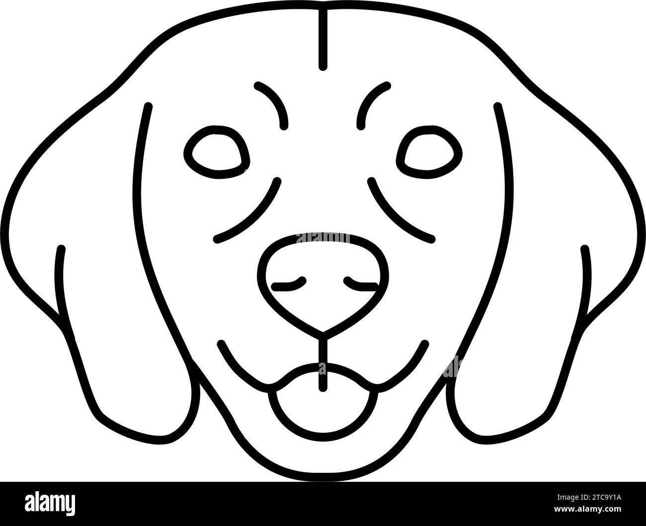 Vektordarstellung des beagle-Hundewelpen-Symbols mit Tierlinie Stock Vektor