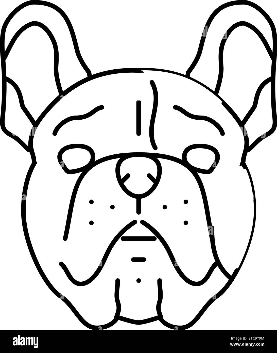 französische Bulldogge Hündchen Tierlinie Symbol Vektordarstellung Stock Vektor