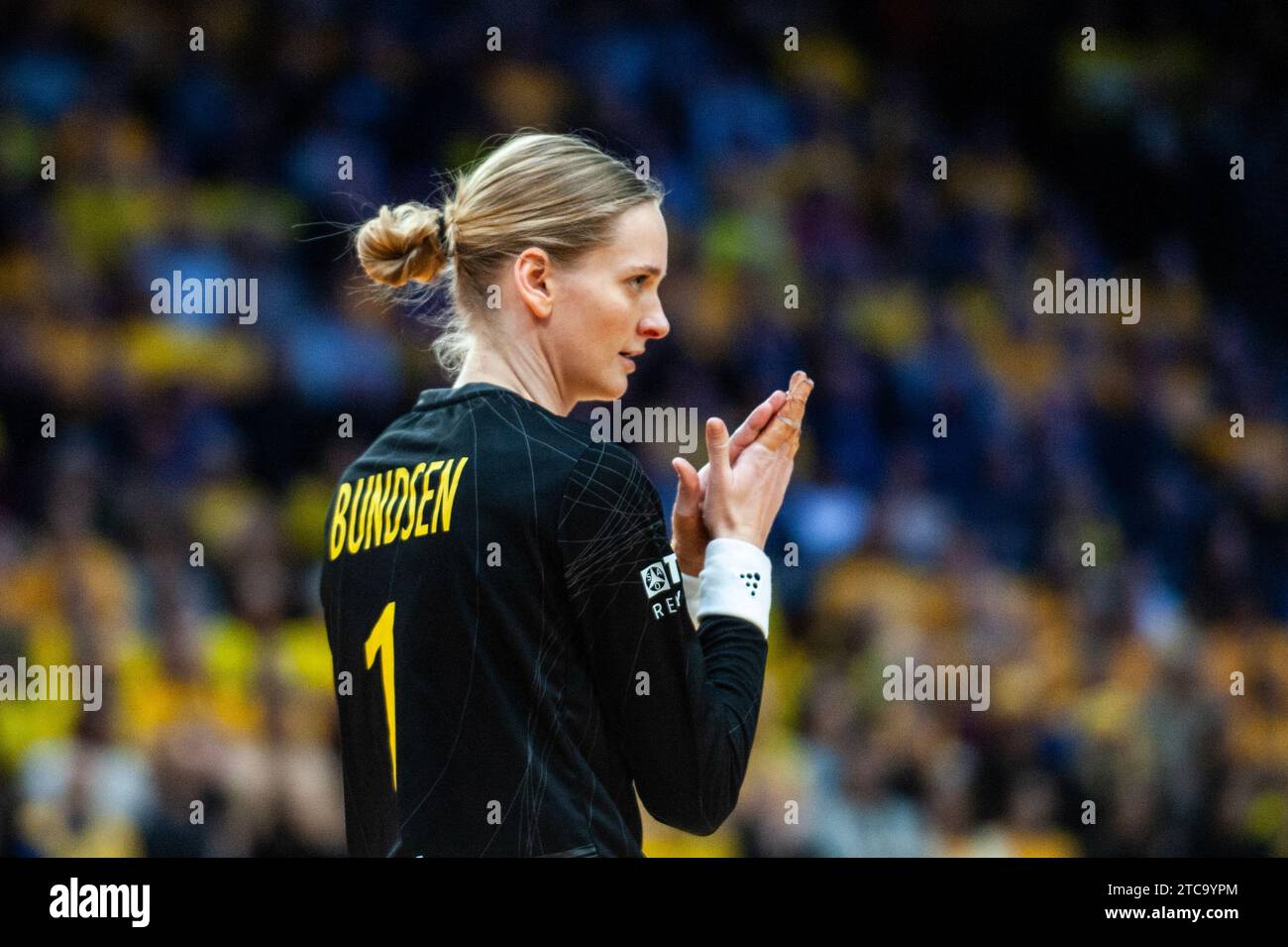 Göteborg, Schweden. Dezember 2023. Torhüterin Johanna Bundsen aus Schweden beim Spiel der IHF Frauen-Handball-Weltmeisterschaft 2023 zwischen Montenegro und Schweden am 11. Dezember 2023. Quelle: PS Photo / Alamy Live News Stockfoto