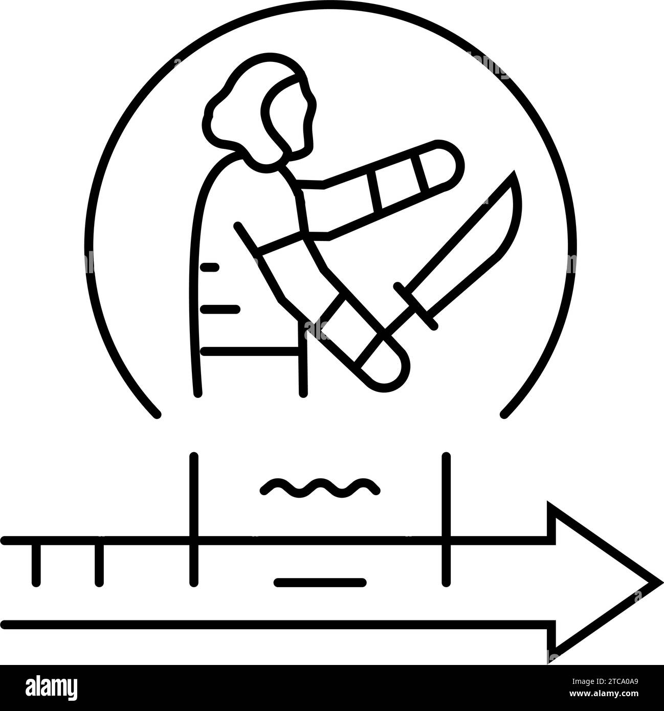 Eisenzeit, menschliche Evolutionslinie, Symboldarstellung Stock Vektor