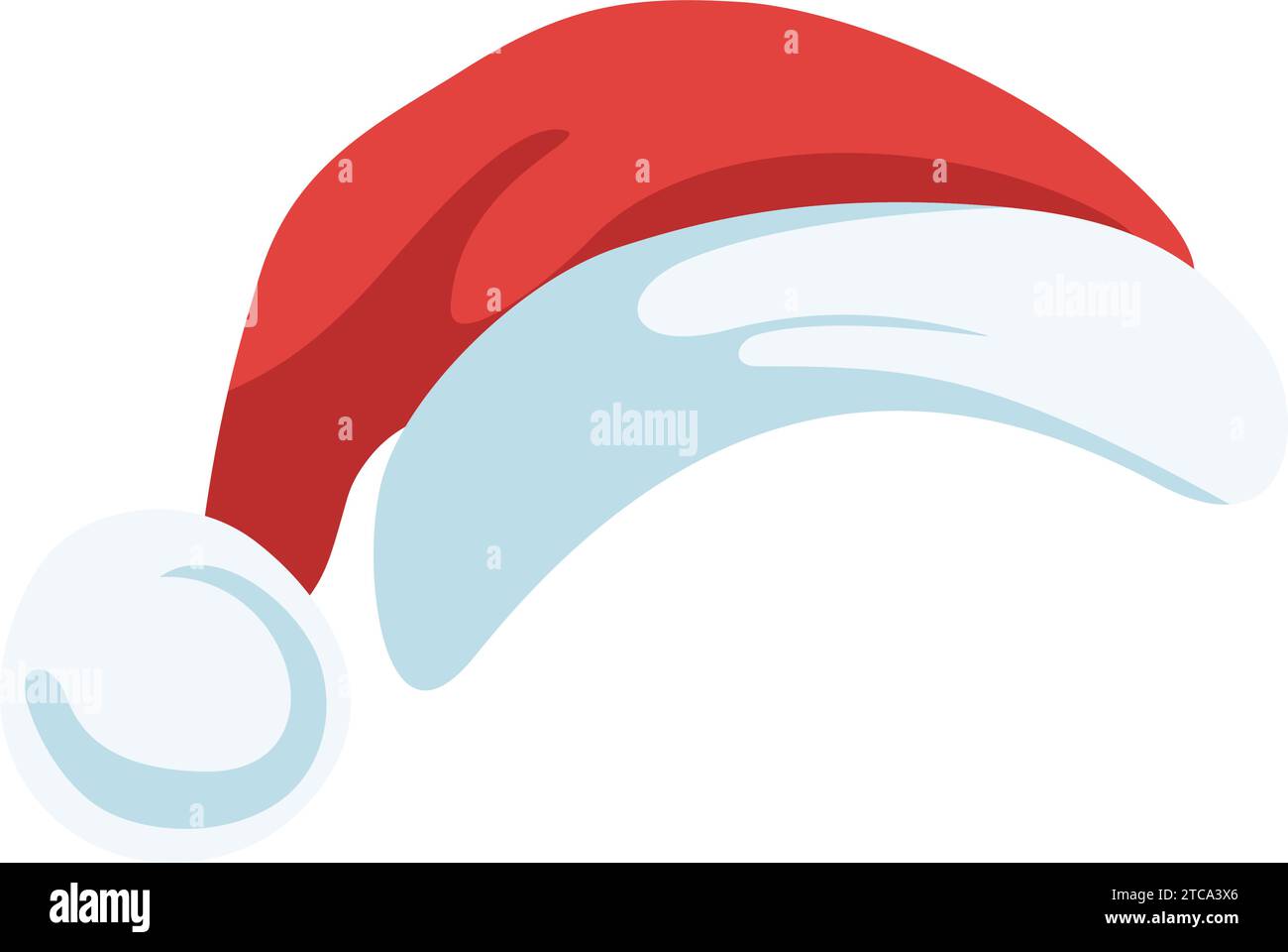Santa claus Hut isoliert. Roter weihnachtsmann Hut mit Pelz. Symbol für Weihnachten und Neujahr. Festlicher Kopfschmuck während der Wintersaison. Vektorabbildung. Stock Vektor