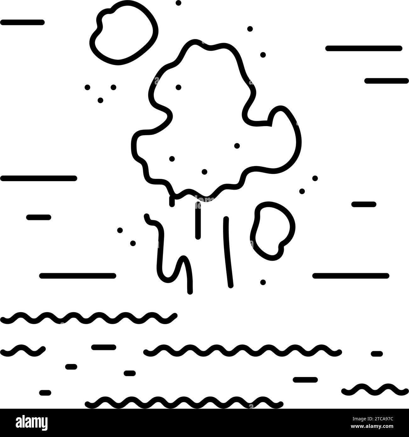 Vektordarstellung des Symbols für Korrosionslinien auf See Stock Vektor