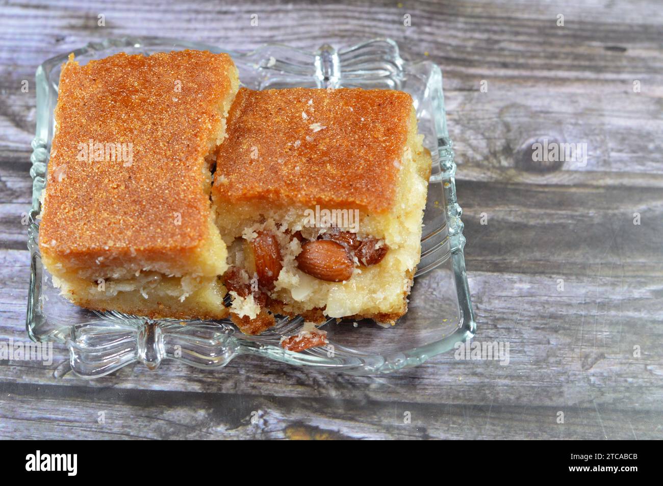 Ägyptische Harissa, eine Vielzahl von Grießkuchen im Nahen Osten, so ...