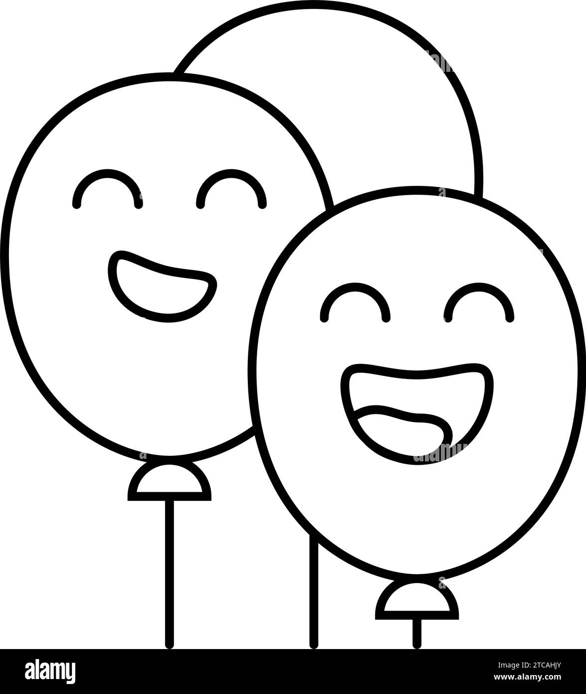 Vektordarstellung des Symbols für die Lächelzeichenlinie des Ballons Stock Vektor