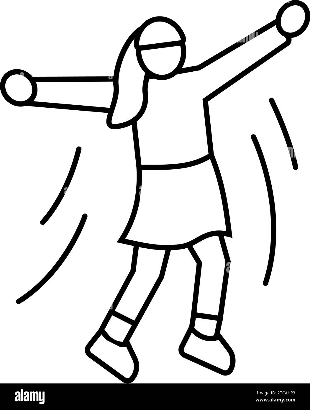 Vektordarstellung des Symbols für springende Linien für Mädchen Stock Vektor