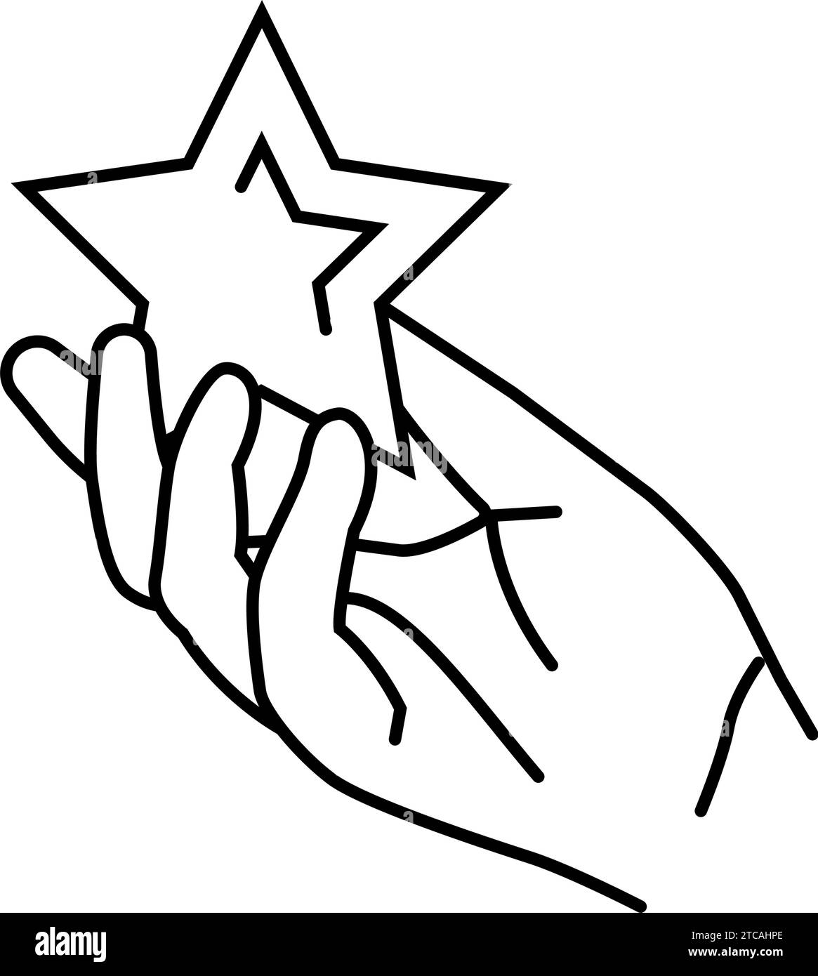 Vektordarstellung des Sternliniensymbols mit der Hand Stock Vektor