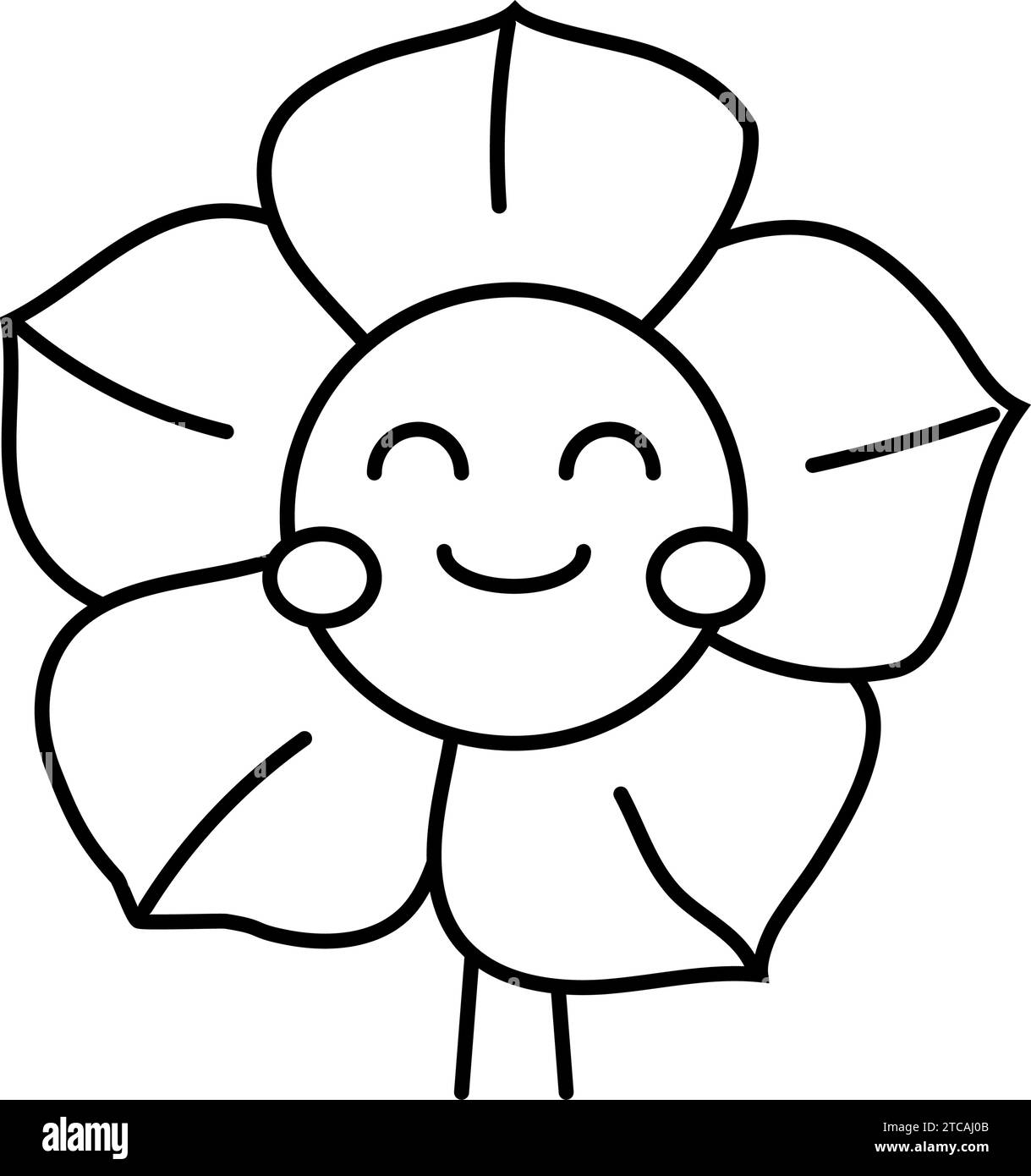 Vektordarstellung des Symbols für die Lächellinie mit Blumen Stock Vektor