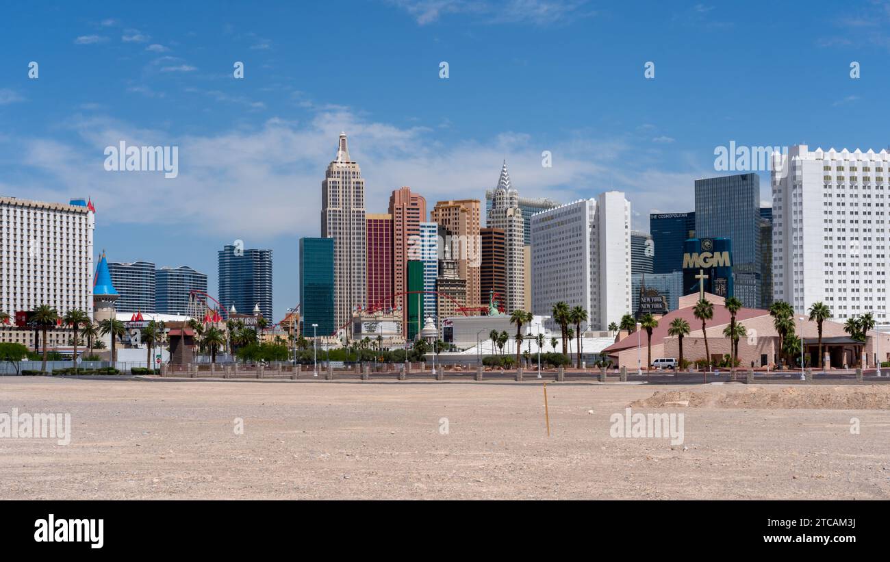 Skyline des Las Vegas Strip in Paradise, Nevada, USA Stockfoto