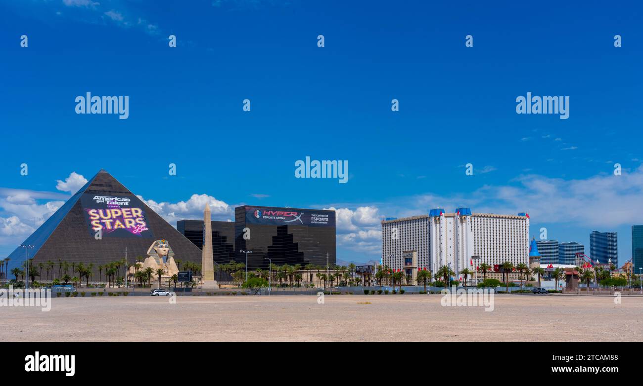 Skyline des Las Vegas Strip in Paradise, Nevada, USA Stockfoto