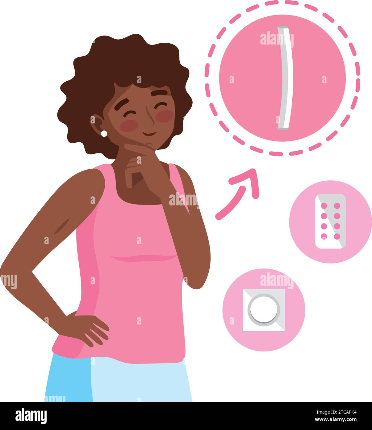 Empfängnisverhütungsplanung bei Frauen Stock Vektor