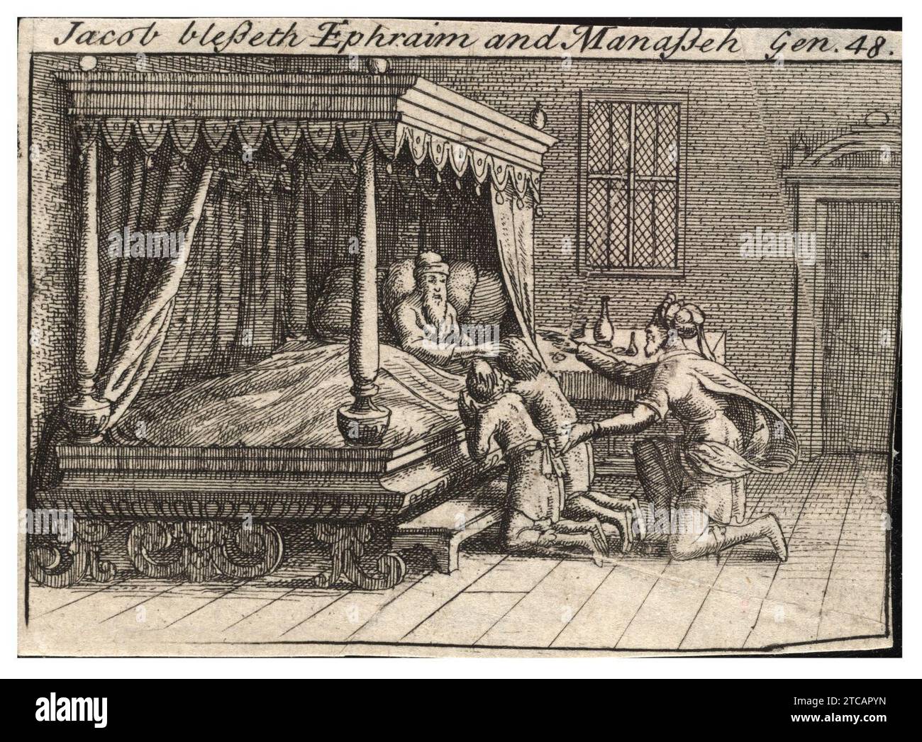 Wenzel Hollar – Jakob segnet Ephraim und Manasse (Bundesstaat 3). Stockfoto