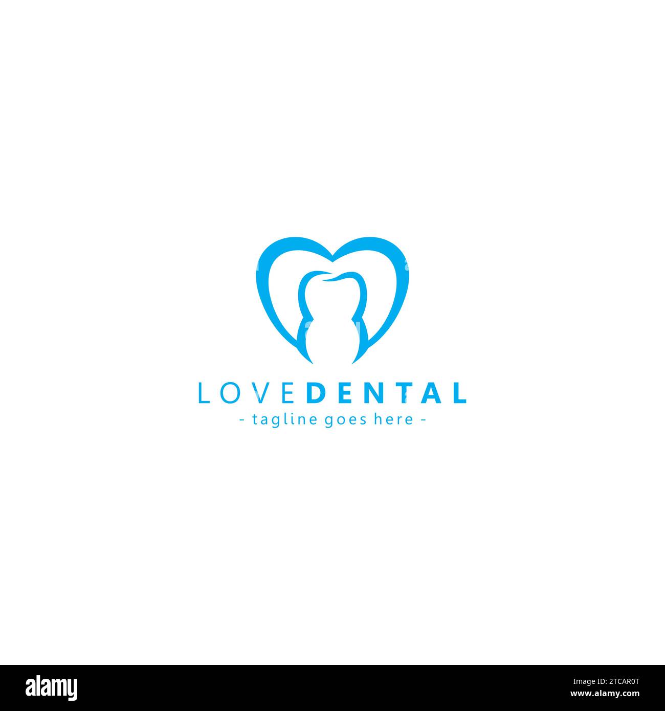 Love Dental Logo. Logo Für Zahnpflege. Gesundheitswesen Stock Vektor