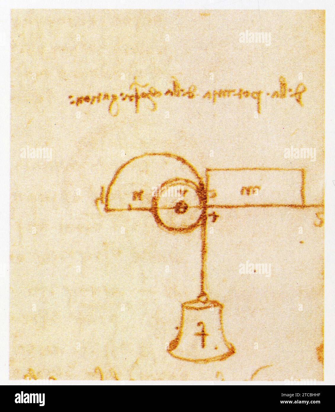 Leonardo da Vinci.1452-1519.Puissance d'une vis sans fin. Stockfoto