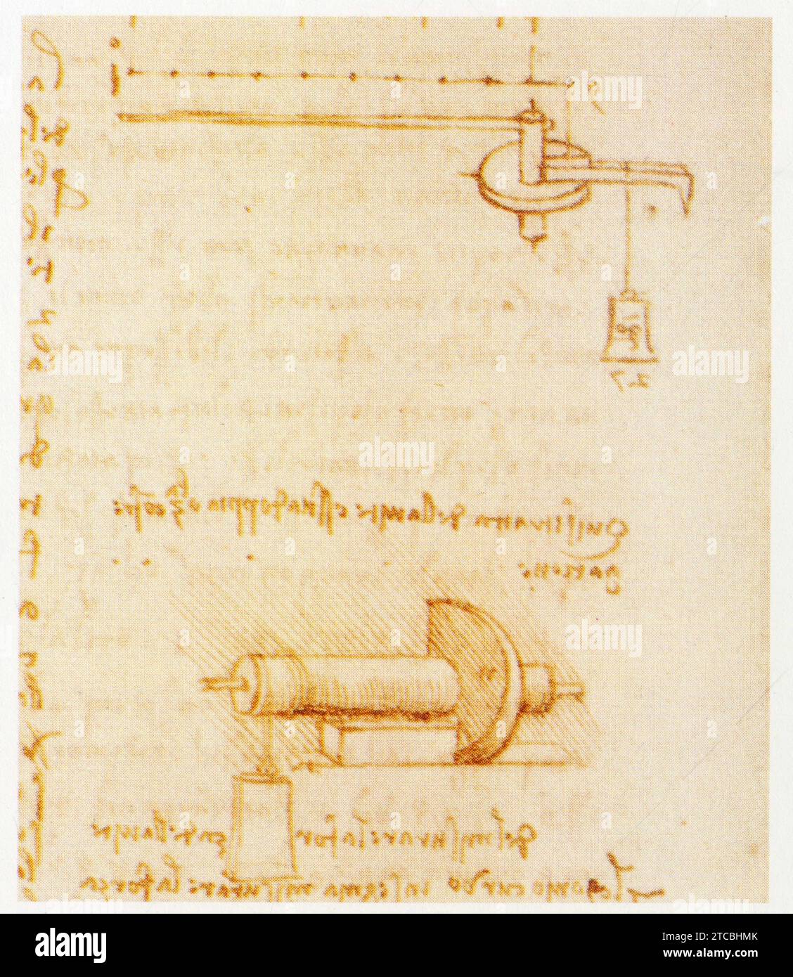 Leonardo da Vinci.1452-1519.Puissance d'une vis sans fin. Stockfoto