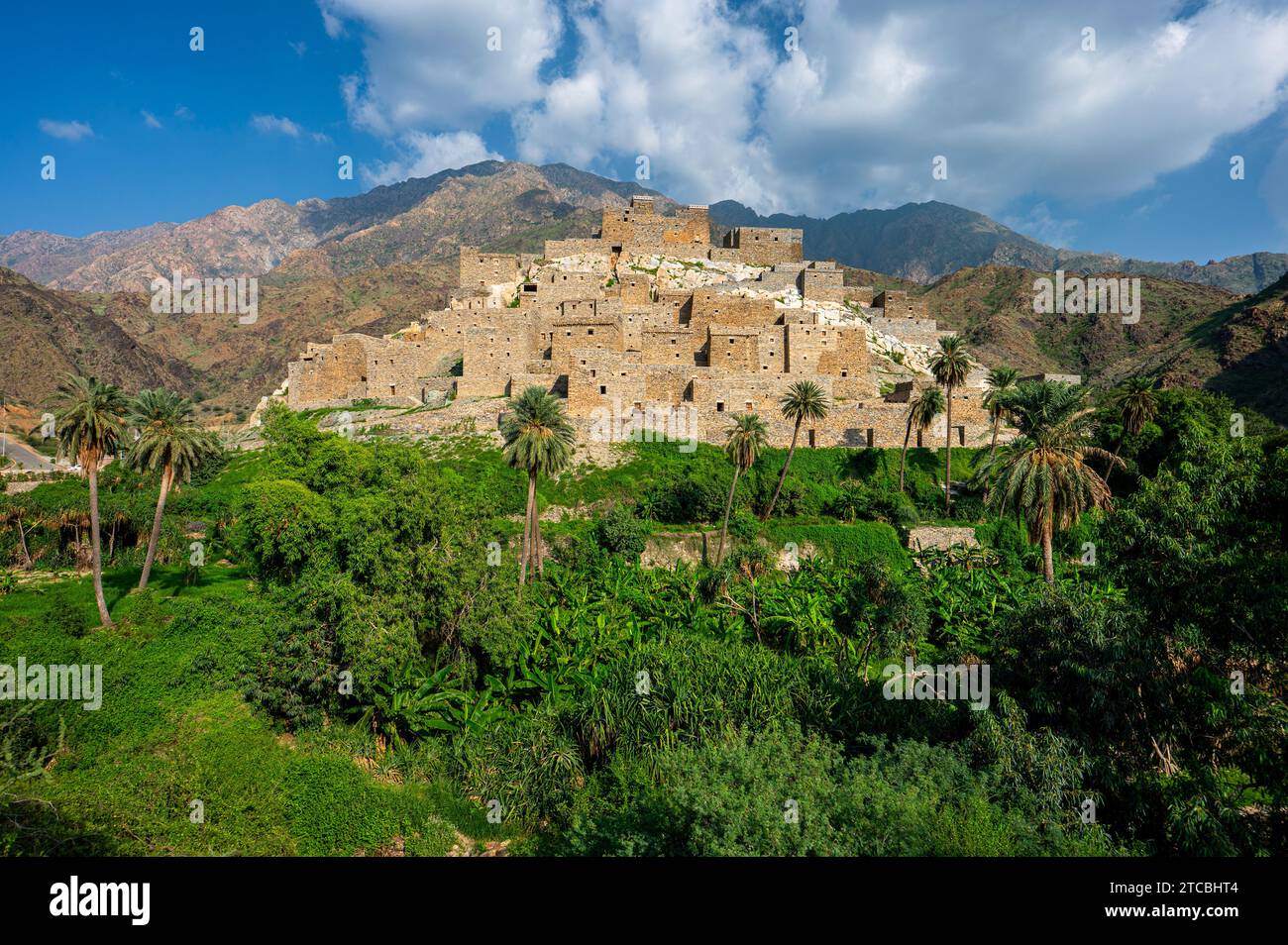 Thee Ain, Al Bahah, Saudi-Arabien - 26. November 2023: Blick auf Thee Ain, Zee Ain oder Dhee Ain, ein historisches Dorf. Stockfoto