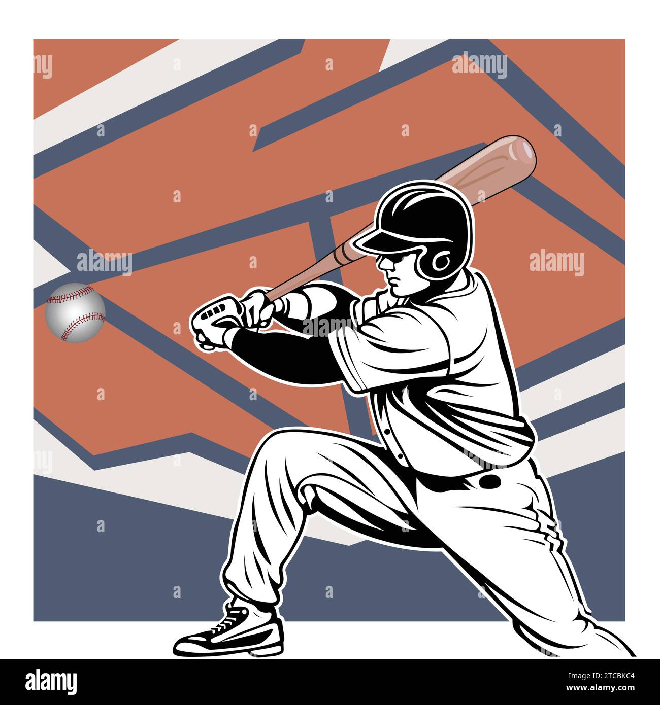 Vektorsymbole von Baseballschlägern und Bälle kreuzten sich Stock Vektor