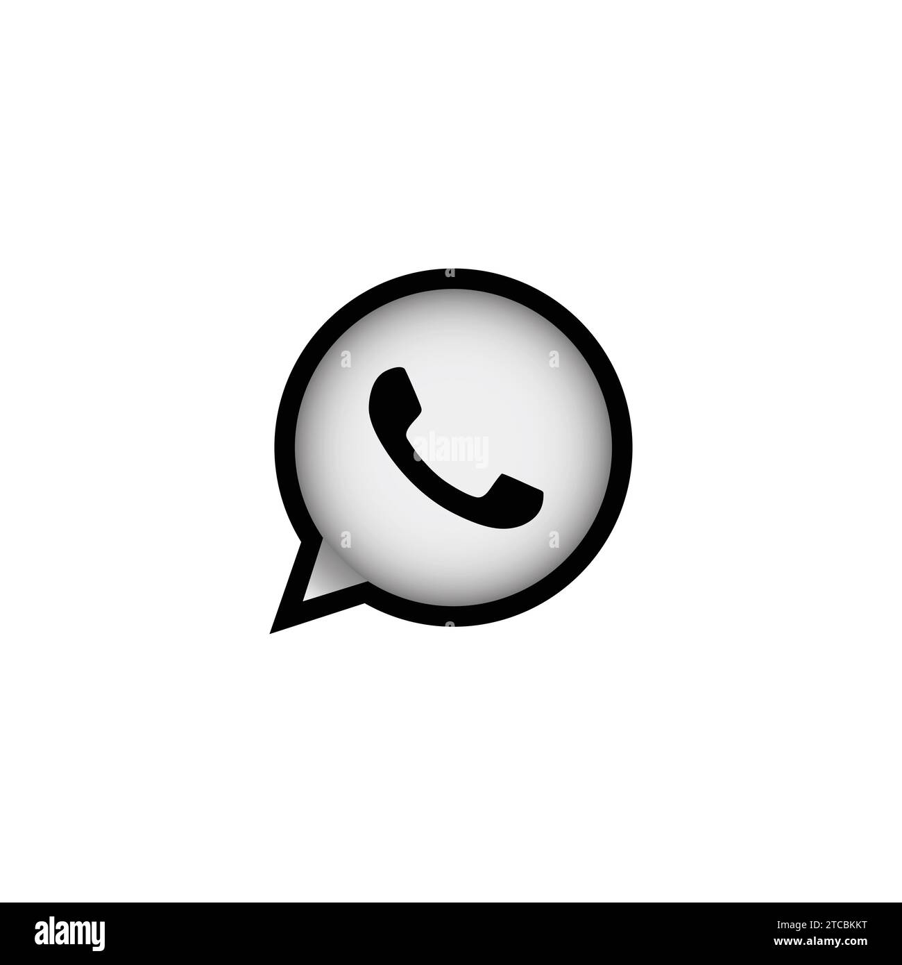 Schwarz-weiß WhatsApp Vektor Stock Vektor