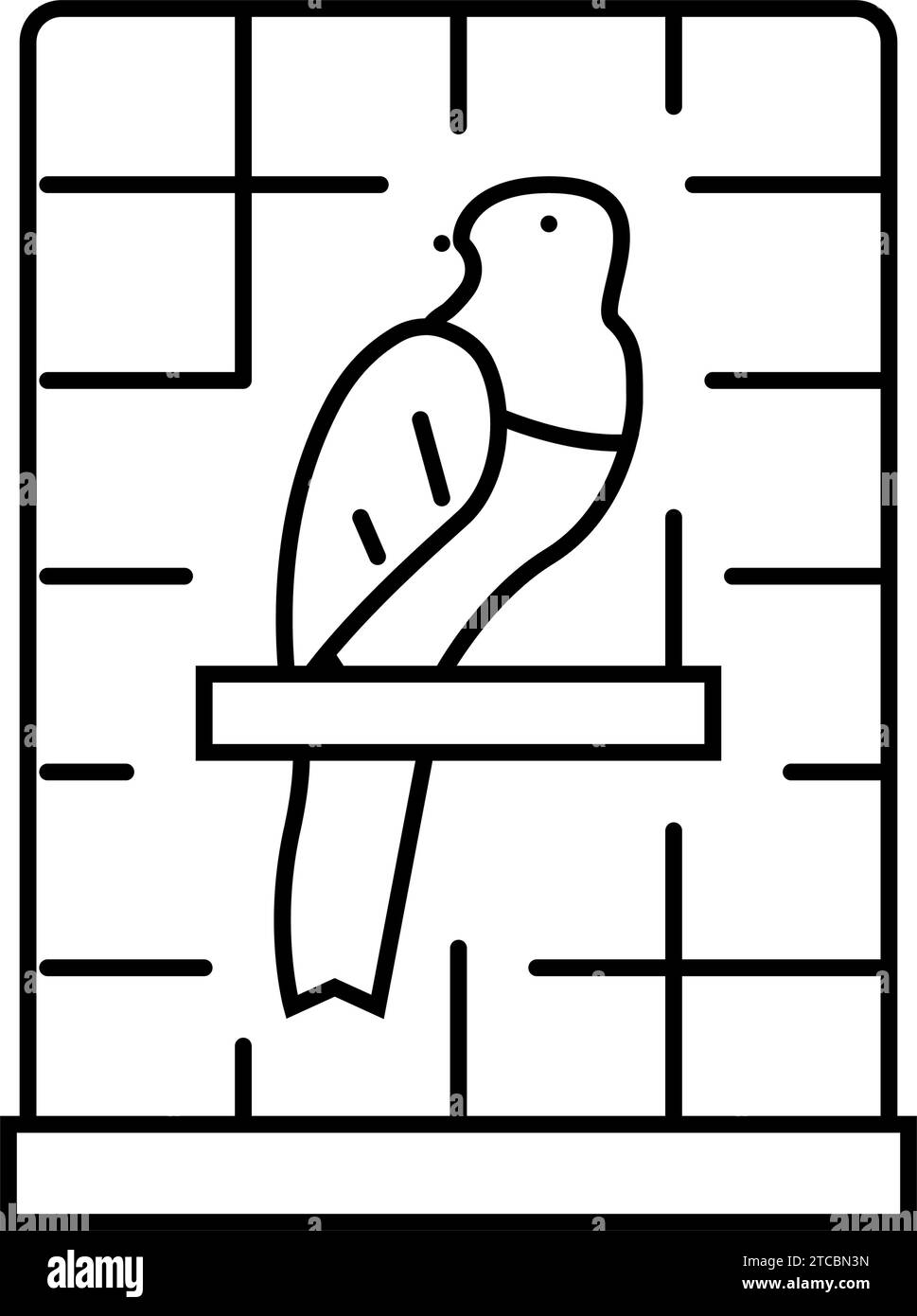 Vektordarstellung der Vogellinie des Käfigsittich Stock Vektor