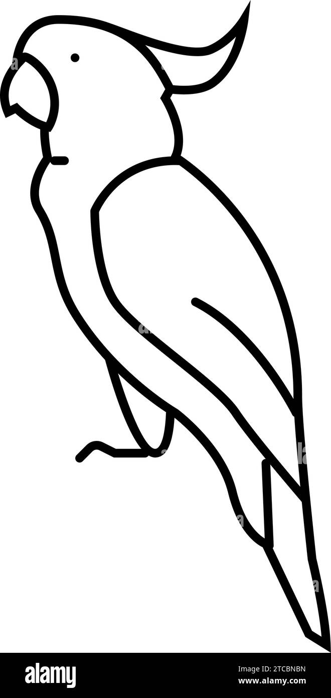 Vektordarstellung des Symbols der Vogellinie des Kakadu-Papageienvögels Stock Vektor