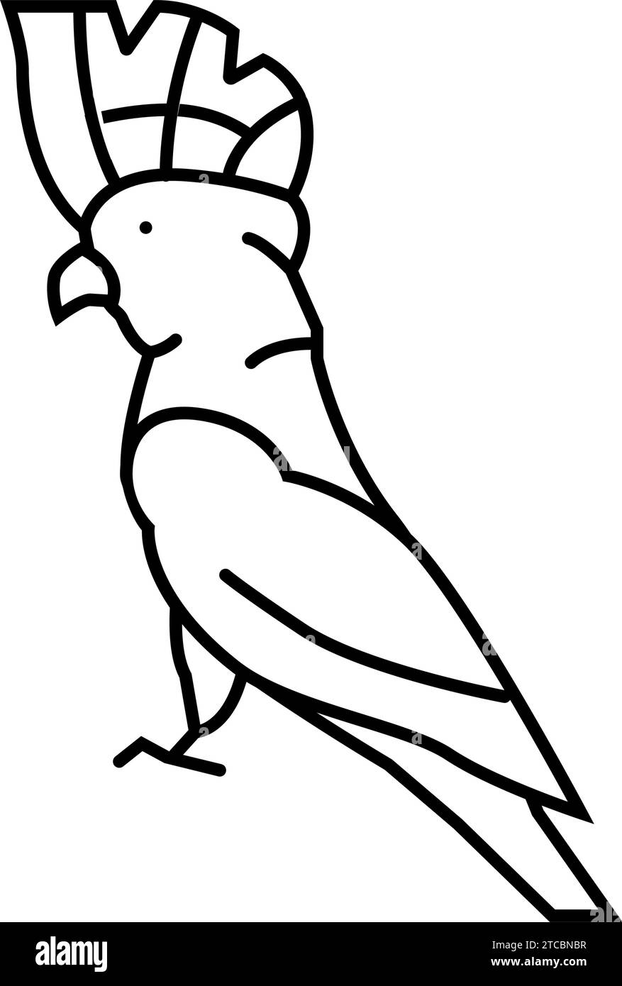 Vektordarstellung des Symbols für Kakadus-Papagei-Linien Stock Vektor