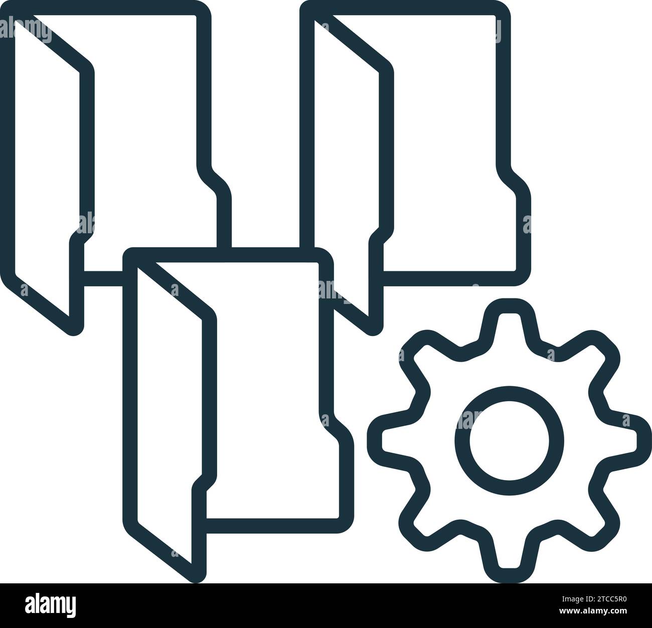 Symbol für Datenverwaltung. Monochromes einfaches Schild aus der Datenanalysesammlung. Datenverwaltungssymbol für Logo, Vorlagen, Webdesign und Infografiken. Stock Vektor