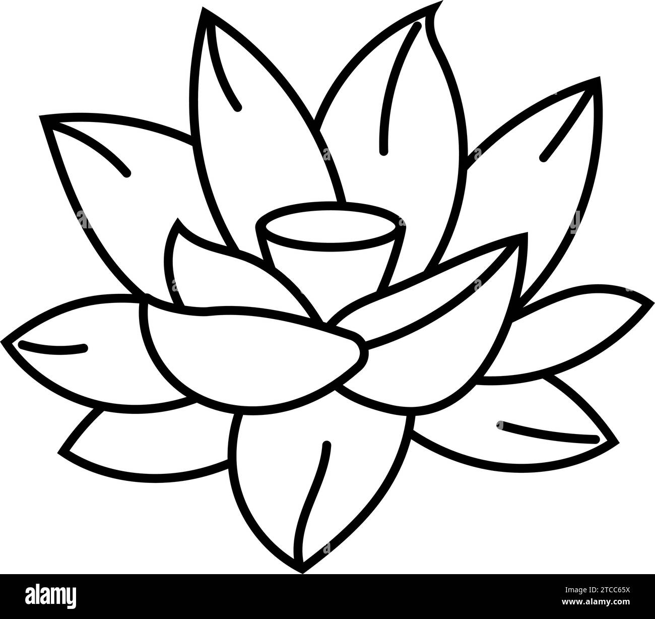 Vektor-Illustration des lotus-Blumengottes om-Linie Stock Vektor