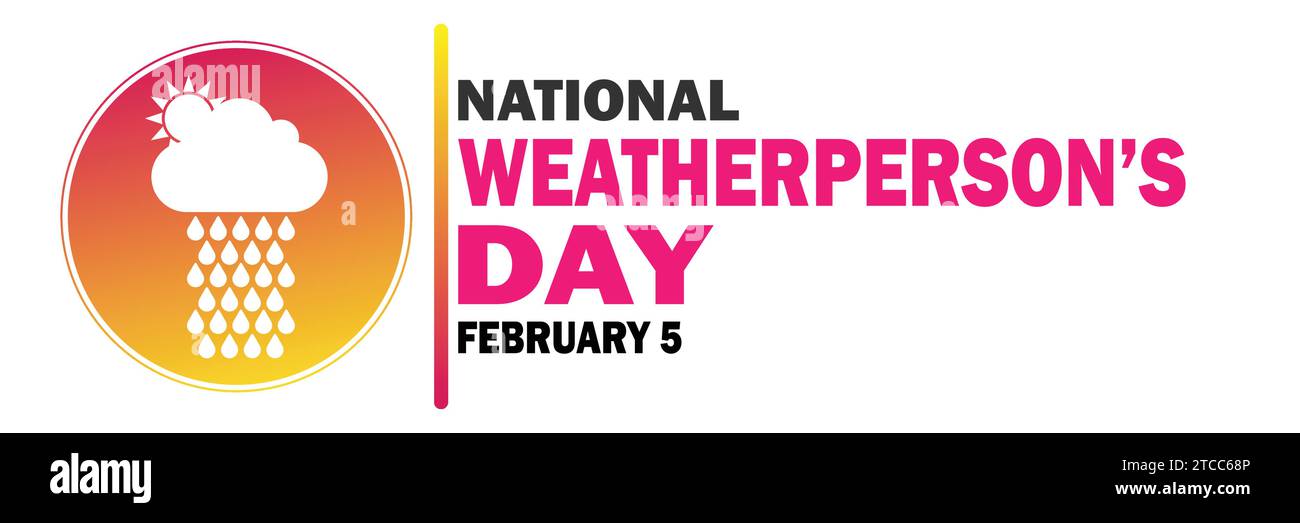 National Weatherperson's Day Vektor Illustration. Februar. Geeignet für Grußkarten, Poster und Banner. Stock Vektor
