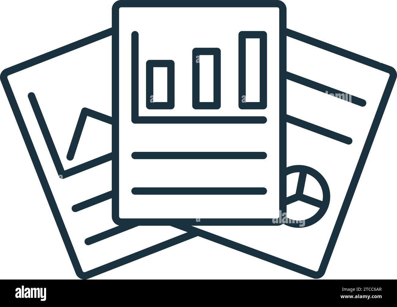 Symbol "Berichte". Monochromes einfaches Schild aus der Datenanalysesammlung. Berichtssymbol für Logo, Vorlagen, Webdesign und Infografiken. Stock Vektor