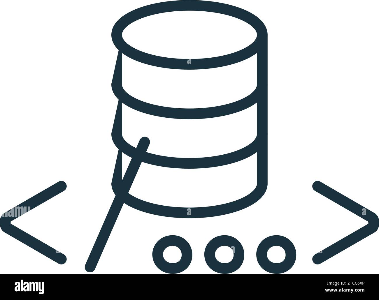 SQL-Symbol. Monochromes einfaches Schild aus der Datenanalysesammlung. SQL-Symbol für Logo, Vorlagen, Webdesign und Infografiken. Stock Vektor