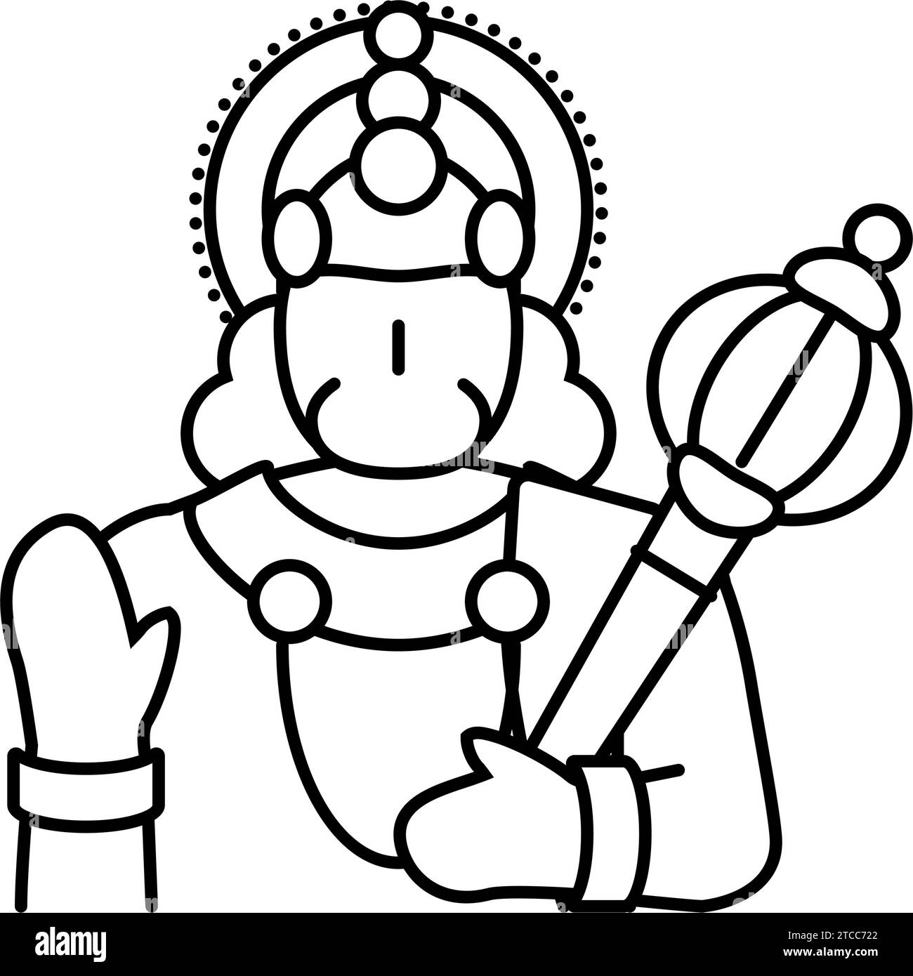 hanuman hinduismus Religion Linie Icon Vektor Illustration Stock Vektor