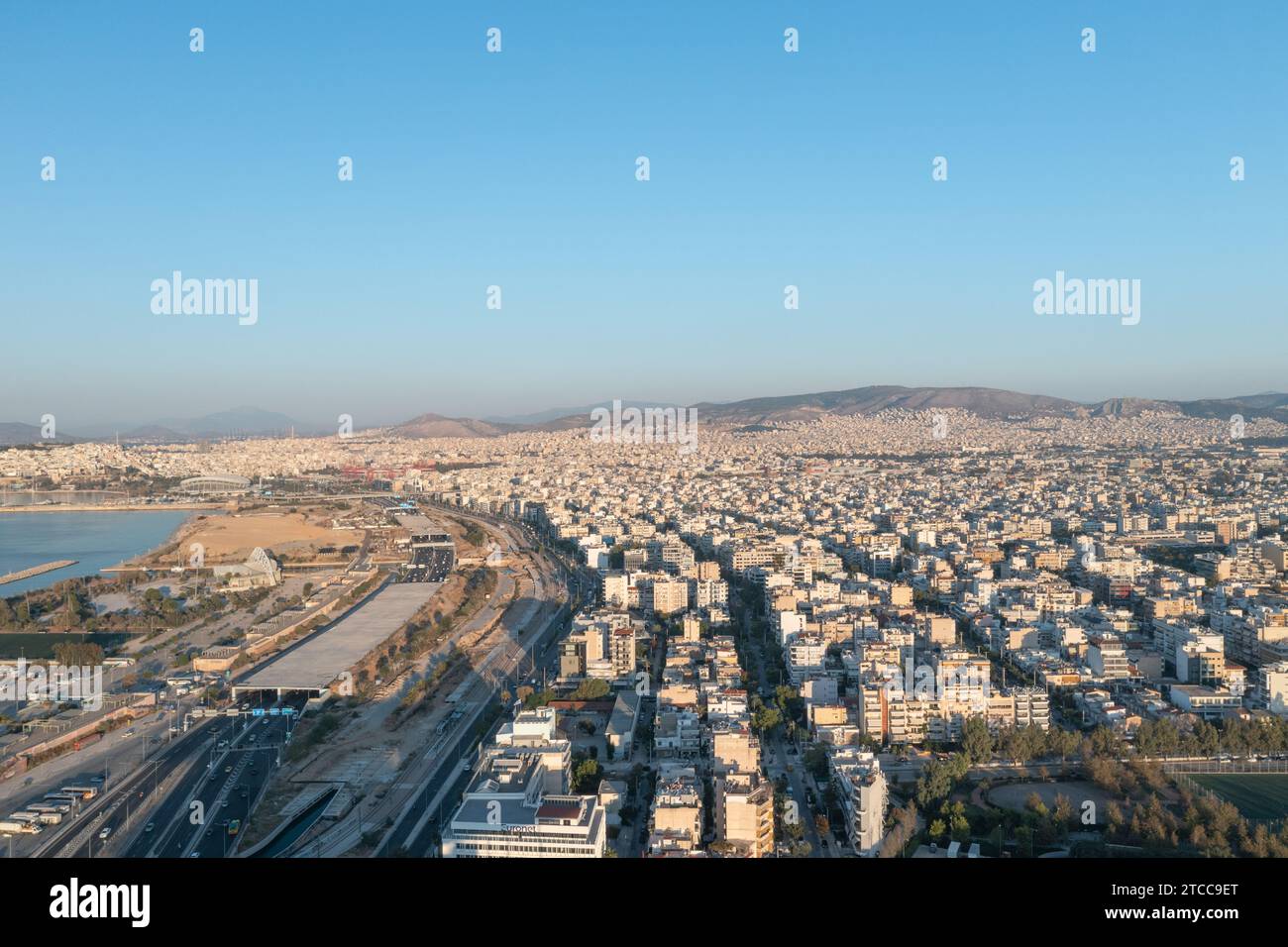 Athenian Urban Tapisry: Stadtbild und Infrastruktur Stockfoto