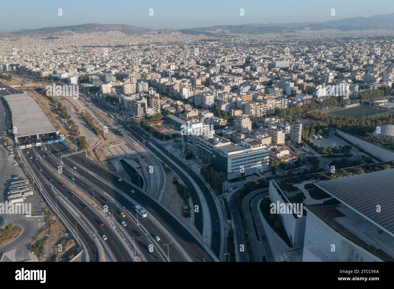 Puls von Athen: Reisevenen auf Leof. Poseidonos Stockfoto