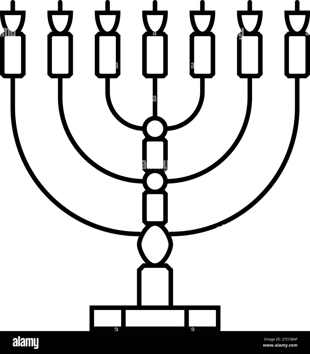 Menorah jüdische Linie Icon Vektor Illustration Stock Vektor