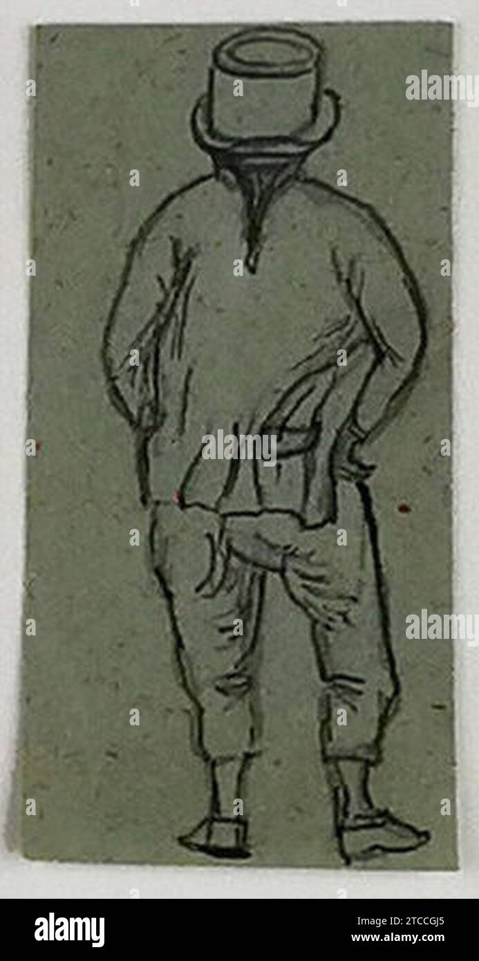 Wilhelm Marstrand - Rygvendt mand. Stockfoto