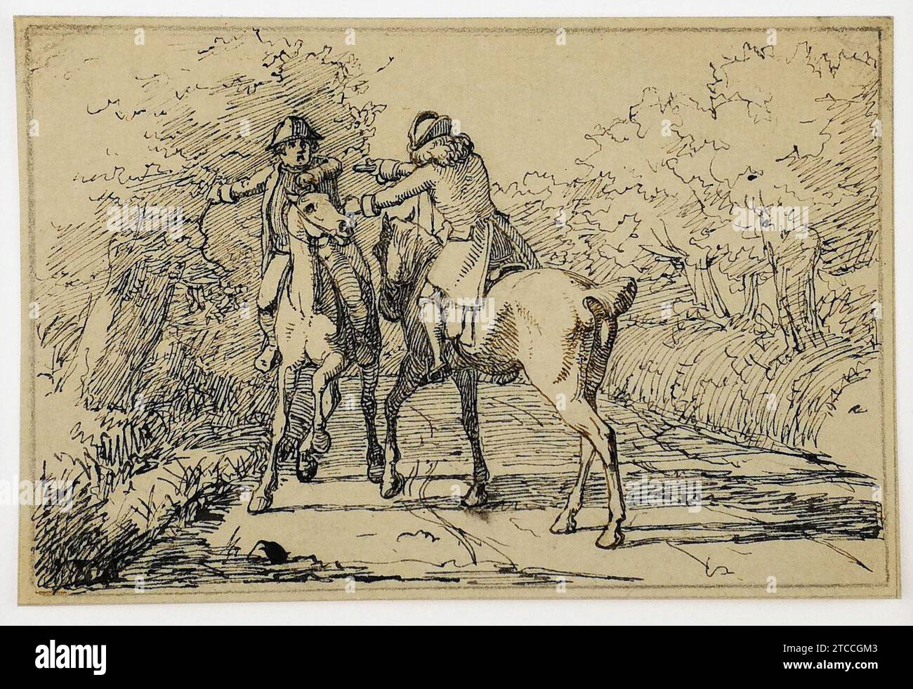 Wilhelm Marstrand - zur ryttere i-Konfrontation. Stockfoto