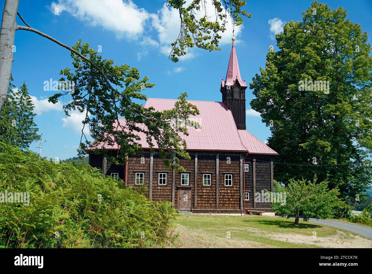 Kirche unserer Lieben Frau, Kirche unserer Lieben Frau, Kirche unserer Lieben Frau, Gruna, Mährisch-Schlesische Beskiden, Moravskoslezsky kraj, Tschechische Republik Stockfoto