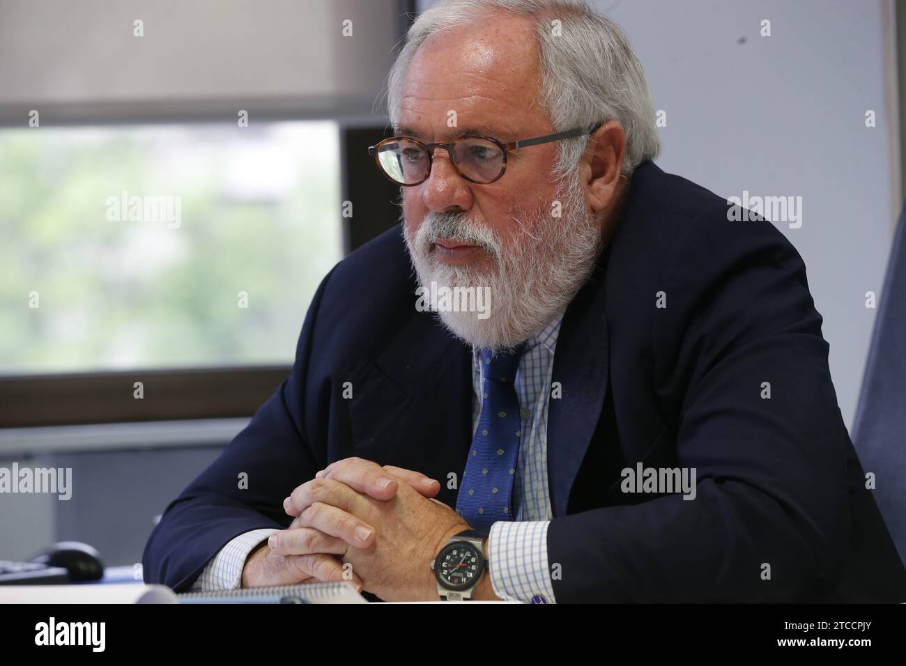 Madrid 05-27-2014///////// . Interview mit Miguel Arias Cañete nach dem Ergebnis der Wahlen zum Europäischen Parlament FOTO..JAIME GARCIA....ARCHDC....in das Bild. Quelle: Album / Archivo ABC / Jaime García Stockfoto